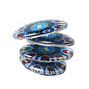 Mosaic Printed Glass Oval Cabochons GGLA-N003-18x25-G-4