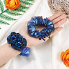 2Pcs 2 Colors Chic Solid Color French Satin Pigtail Hair Tie for Elegant Hairstyles OHAR-TA0001-11-8