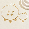 Sweet Brass Heart Pendant Necklace & Earrings & Bracelet Sets for Women CR5368-3