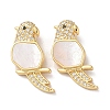Brass Micro Pave Clear Cubic Zirconia Pendants KK-B083-31G-1