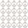100Pcs Tibetan Style Alloy Peace Sign Pendants FIND-SC0006-34-1