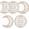 Wooden Moon Phase Decor Wall Decorations Set AJEW-WH0258-790C-1