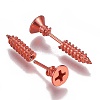 PVD Vacuum Plating 304 Stainless Steel Unisex Punk Hip-hop Rock Nail Shape Screw Pierced Stud Earrings LS-EJEW-F261-01E-2