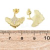 Brass Micro Pave Clear Cubic Zirconia Stud Earrings EJEW-D351-10G-3