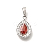 304 Stainless Steel Micro Pave Cubic Zirconia Pendants STAS-H228-03P-07-1