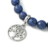 Adjustable Natural Lapis Lazuli Braided Bead Bracelets BJEW-JB09888-01-4