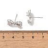 Left and Right Rack Plating Brass Micro Pave Cubic Zirconia Studs Earring Findings KK-K371-10P-3