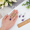4Pcs 4 Style Pet Theme Natural Amethyst Keychain PALLOY-PH01419-3