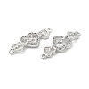 Brass Micro Pave Clear Cubic Zirconia Connector Charms KK-E068-VB383-2