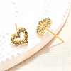 Heart Sparkling Cubic Zirconia Stud Earrings for Girl Women LS-EJEW-H126-18G-1