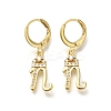 Brass Clear Cubic Zirconia Hoop Earrings EJEW-M045-01N-1