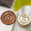 Golden Tone Wax Seal Brass Stamp Head DIY-B079-01G-X-1