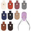 10Pcs 10 Colors Arch Shaped Imitation Leather Nail Clipper Cases DIY-CL0002-28A-1