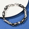 201 Stainless Steel Byzantine Chain Bracelets for Women BJEW-B143-09EBP-3