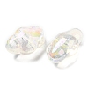 UV Plating Transparent Rainbow Iridescent Acrylic Beads OACR-C016-31C-2
