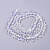 Electroplate Glass Faceted Teardrop Beads Strands EGLA-D014-38-2