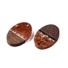 Transparent Resin and Walnut Wood Pendants RESI-T057-04C-3