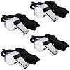 4Pcs 304 Stainless Steel Whistle Pendant Black Cord Necklaces NJEW-GF0001-25P-1