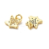 Fox Brass Micro Pave Clear Cubic Zirconia Charms KK-G425-10G-2