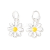 925 Sterling Silver Yellow and White Enamel Flower Charms STER-G050-03S-1