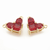 Brass Cubic Zirconia Charms X-KK-S340-12G-04-1