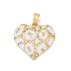 Brass Micro Pave Clear Cubic Zirconia Pendants KK-R221-01G-02-1