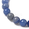 Natural Blue Aventurine Round Beads Stretch Bracelets for Men Women BJEW-JB11999-3