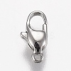 Tarnish Resistant Polished 316 Surgical Stainless Steel Lobster Claw Clasps X-STAS-Z013-12P-2