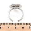 Hollow Star 304 Stainless Steel Open Cuff Ring Components STAS-F366-07E-P-2