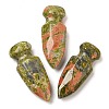 Natural Unakite Craved Sword Model Ornament DJEW-C019-02I-1