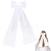 Long Bowknot Polyester Alligaor Hair Clips OHAR-WH20005-07B-1