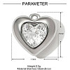 304 Stainless Steel Glass Pendants GLAA-OY001-37P-2