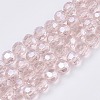 Faceted(32 Facets) Electroplate Glass Bead Strands X-EGLA-R015-8mm-8-1