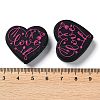 Food Grade Heart with Word Love Silicone Focal Beads SIL-NH0001-01E-3