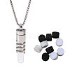 1Pc 316 Stainless Steel Box Chain Hollow Column Perfume Bottle Pendant Necklaces NJEW-PH0001-39-1