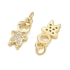Brass Micro Pave Clear Cubic Zirconia Pendants CU-CBA9AFC-01G-17-2