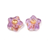 Electroplate and Golden Metal Enlaced Glass Beads EGLA-T029-02H-2