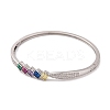 Brass Pave Colorful Glass Hinged Bangles for Women BJEW-S147-21B-P-2