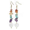 Natural & Synthetic Mixed Gemstone Chips & Shell Dangle Earrings EJEW-JE05597-4