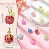 10Pcs 10 Colors Glass Seed Beaded Fruit Charms PALLOY-YW00080-3