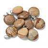 Natural Picture Jasper Pendants G-B127-14P-05-1