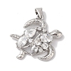 Rack Plating Brass & Clear Cubic Zirconia Pendants KK-L216-057P-1