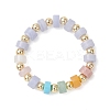 3Pcs Gemstone Disc Bead with Brass Finger Rings RJEW-JR00985-02-3