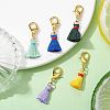 Nylon Thread Tassel Pendant Decorations HJEW-JM01431-4