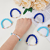 6Pcs 6 Color Word BIG SIS Acrylic & Polymer Clay & CCB Heart Beaded Stretch Bracelets Set BJEW-FI0001-53-3