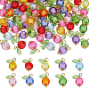 100Pcs Transparent Acrylic Pumpkin Pendants PALLOY-ME00022-1