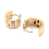 Ion Plating(IP) 304 Stainless Steel & Natural Shell Huggie Hoop Earrings for Women EJEW-C096-28C-G-2