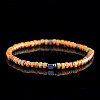 Dyed Natural Imperial Jasper & Synthetic Non-magnetic Hematite Beads Stretch Bracelets for Men EG0676-7-1