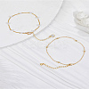 Brass Lucky Ball Chain Anklets & Brass Rhinestones and Resin Chain Bracelets Sets for Women SJEW-LP0001-12-3
