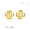 Classic 304 Stainless Steel Imitation Pearl Flower Stud Earrings GL7726-6